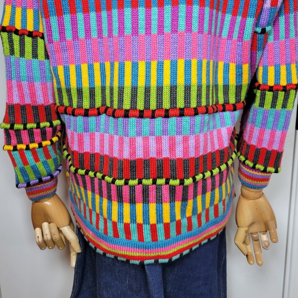 Christine Foley Vintage Retro Colorful Cardigan Small Cottagecore Boho Artsy - Picture 7 of 10
